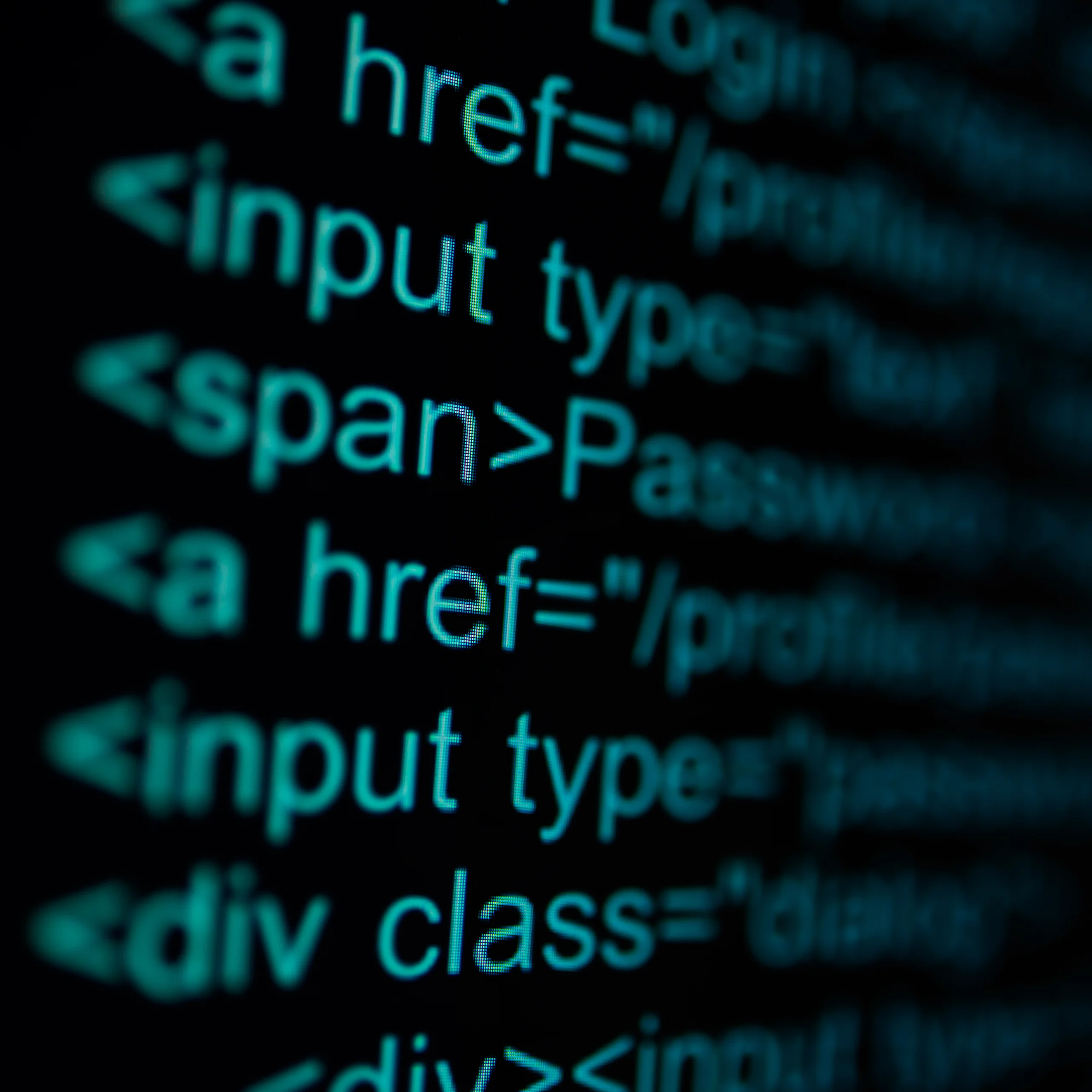Code displayed on a dark monitor