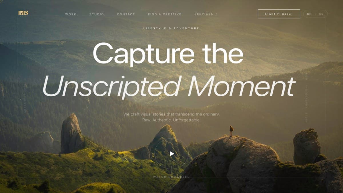 Iris Studio creative directory interface